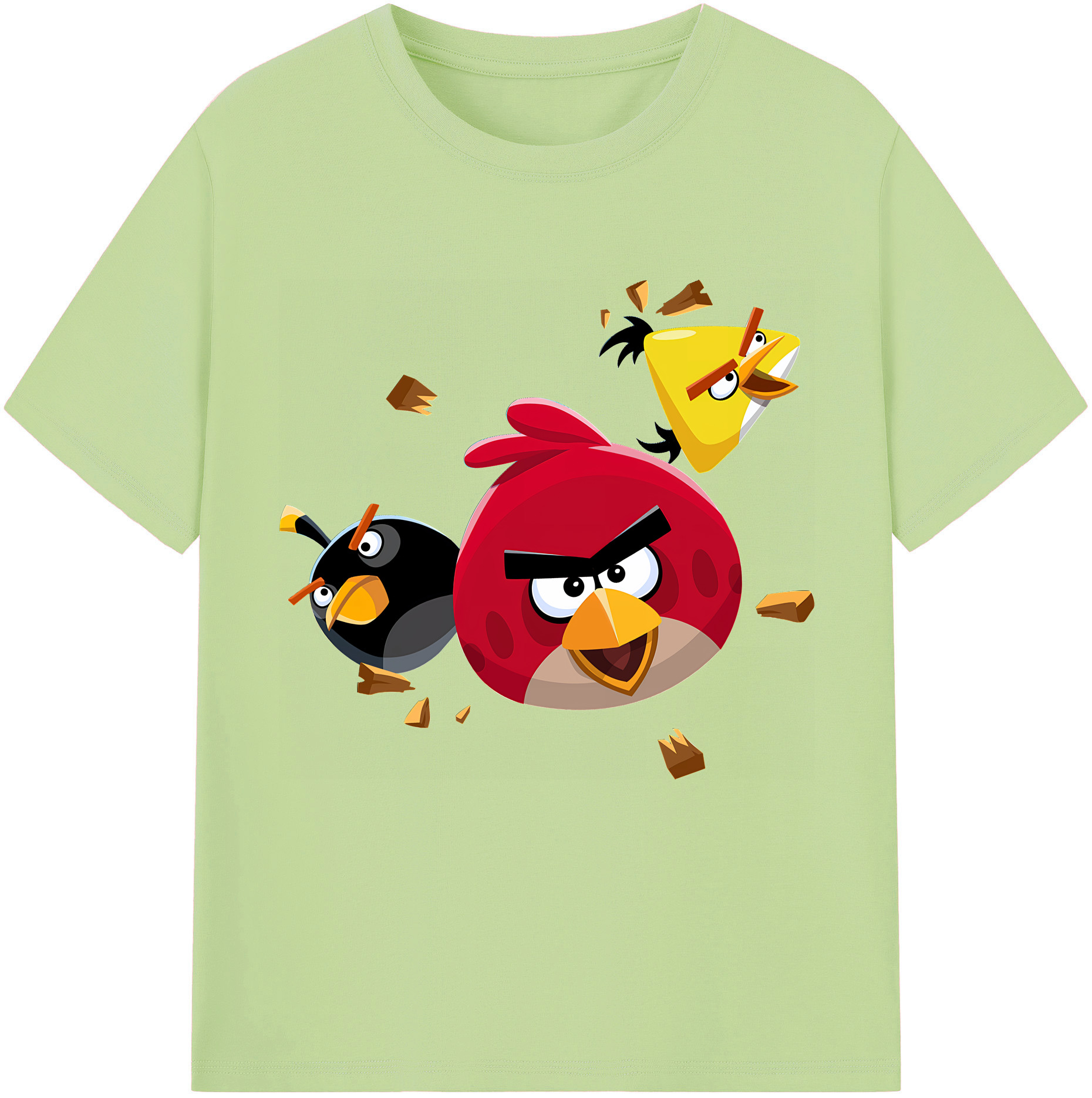 （画像用） Angry Birds アングリーバード 綿100％半袖Tシャツ（フロントプリント）